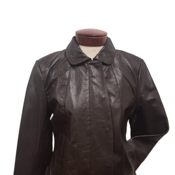 Women’s Soft Leather Single Overlap Lapel Short Exclusive Jacket 7 Color's - Picture 4 of 16